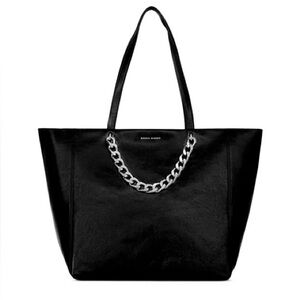 Rebecca Minkoff Genuine Black Leather Chain Tote